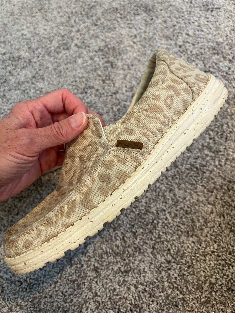 Hey Dude Women's Slip-On Loafers in Beige Leopard Print - Picture 9 of 9